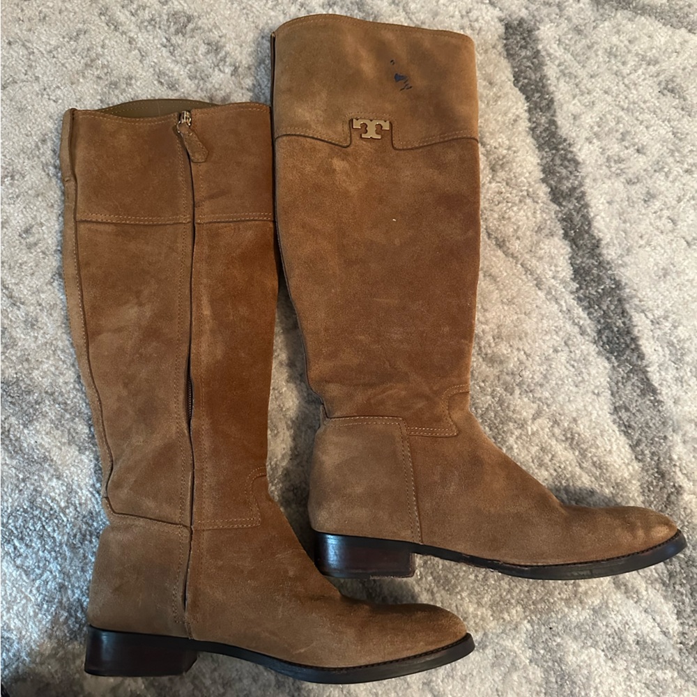 Tory Burch Mid Calf Suede Boots
